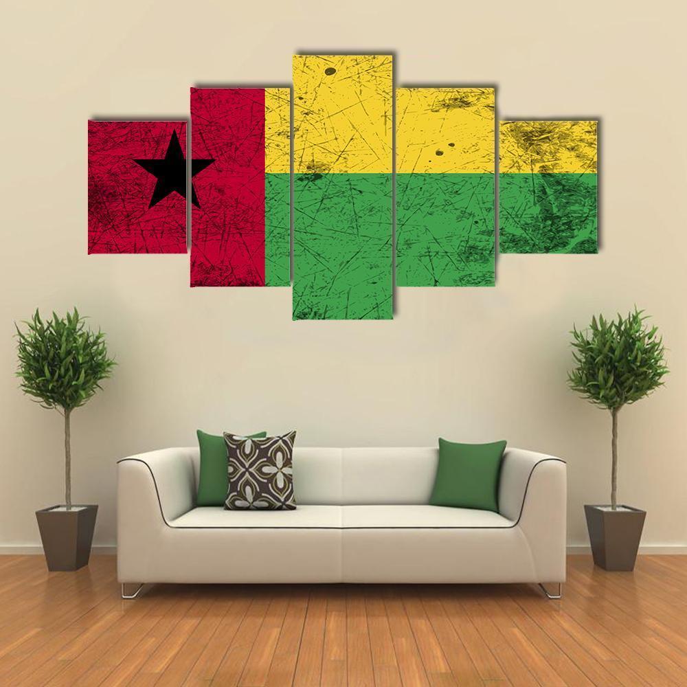 Guinea-Bissau Flag Canvas Wall Art-3 Horizontal-Gallery Wrap-37" x 24"-Tiaracle