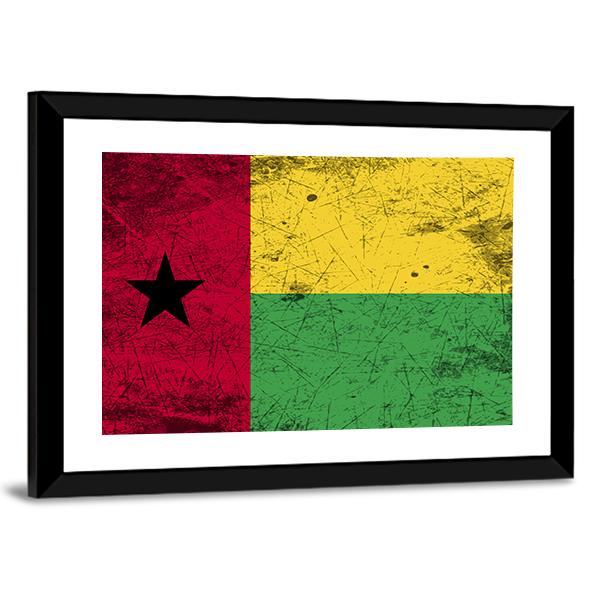 Guinea-Bissau Flag Canvas Wall Art-3 Horizontal-Gallery Wrap-25" x 16"-Tiaracle