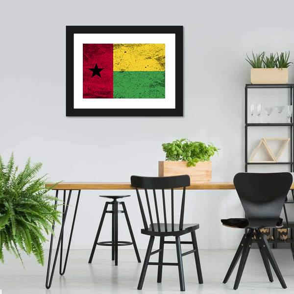 Guinea-Bissau Flag Canvas Wall Art-3 Horizontal-Gallery Wrap-25" x 16"-Tiaracle