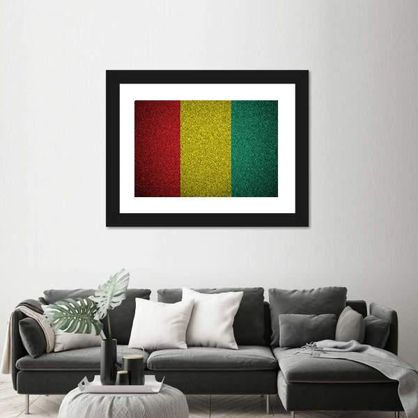 Guinean Flag Canvas Wall Art-1 Piece-Framed Print-20" x 16"-Tiaracle