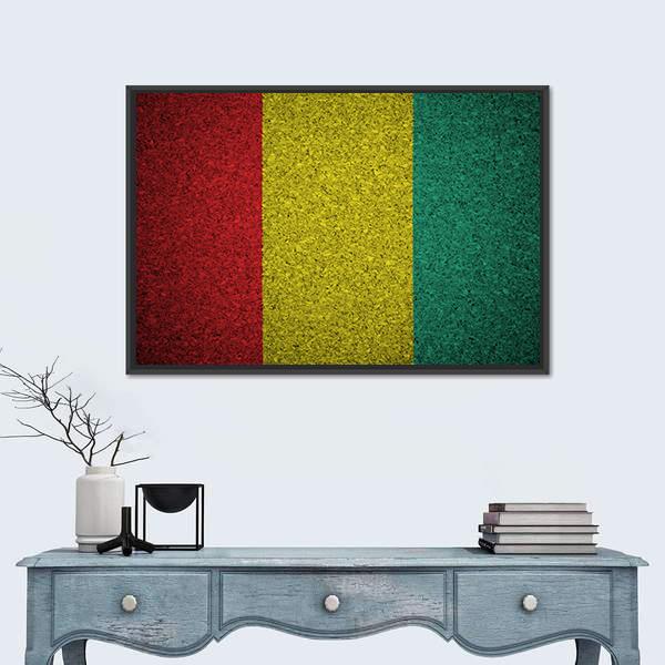 Guinean Flag Canvas Wall Art-5 Horizontal-Gallery Wrap-22" x 12"-Tiaracle