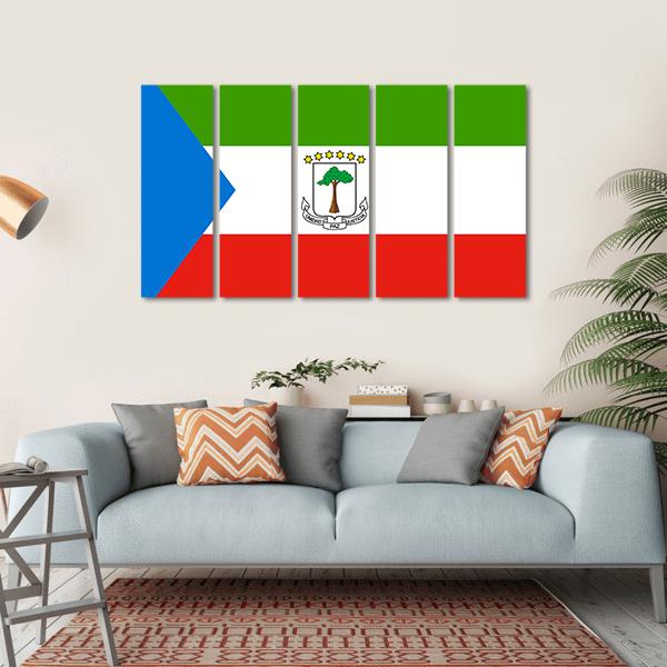 Guinean National Official Flag Canvas Wall Art-5 Horizontal-Gallery Wrap-22" x 12"-Tiaracle