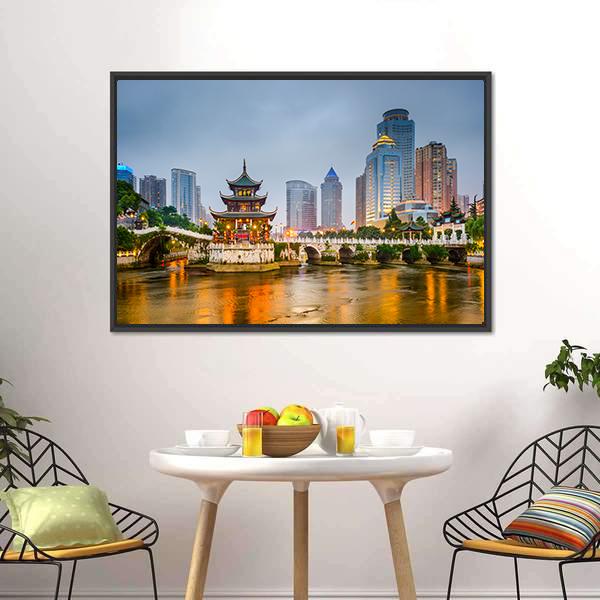 Guiyang City Skyline China Canvas Wall Art-5 Horizontal-Gallery Wrap-22" x 12"-Tiaracle