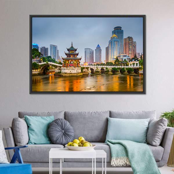Guiyang City Skyline China Canvas Wall Art-5 Horizontal-Gallery Wrap-22" x 12"-Tiaracle