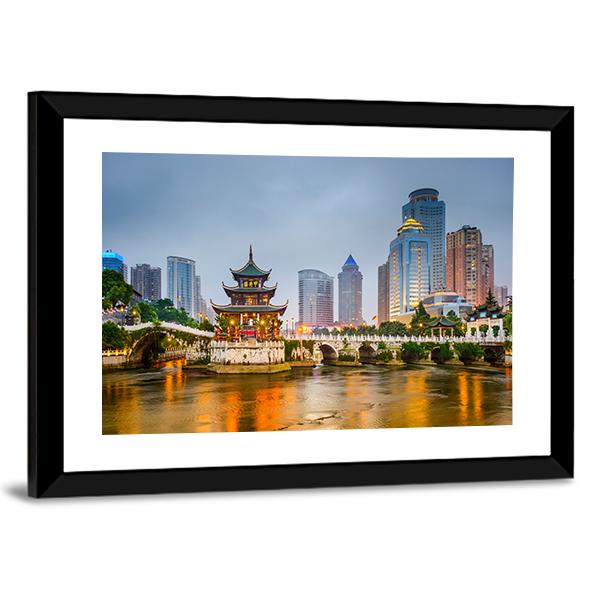 Guiyang City Skyline China Canvas Wall Art-5 Horizontal-Gallery Wrap-22" x 12"-Tiaracle