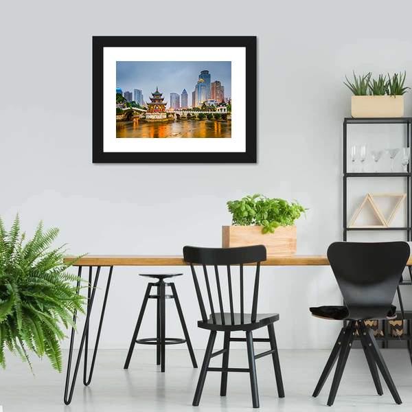 Guiyang City Skyline China Canvas Wall Art-5 Horizontal-Gallery Wrap-22" x 12"-Tiaracle