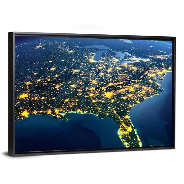 Gulf Of Mexico From Space Canvas Wall Art-3 Horizontal-Gallery Wrap-25" x 16"-Tiaracle