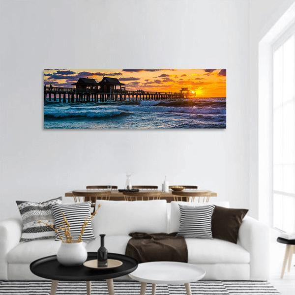 Gulf Of Mexico In Naples Panoramic Canvas Wall Art-1 Piece-36" x 12"-Tiaracle
