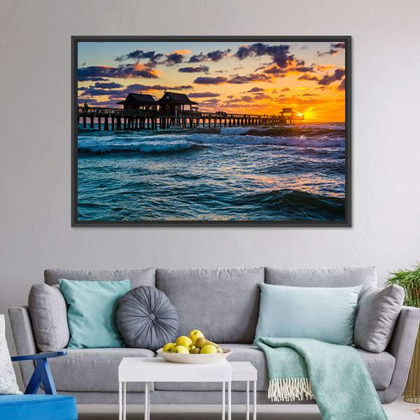 Gulf Of Mexico In Naples Panoramic Canvas Wall Art-1 Piece-36" x 12"-Tiaracle