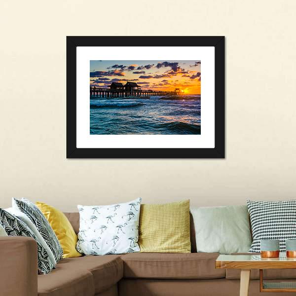 Gulf Of Mexico In Naples Panoramic Canvas Wall Art-1 Piece-36" x 12"-Tiaracle