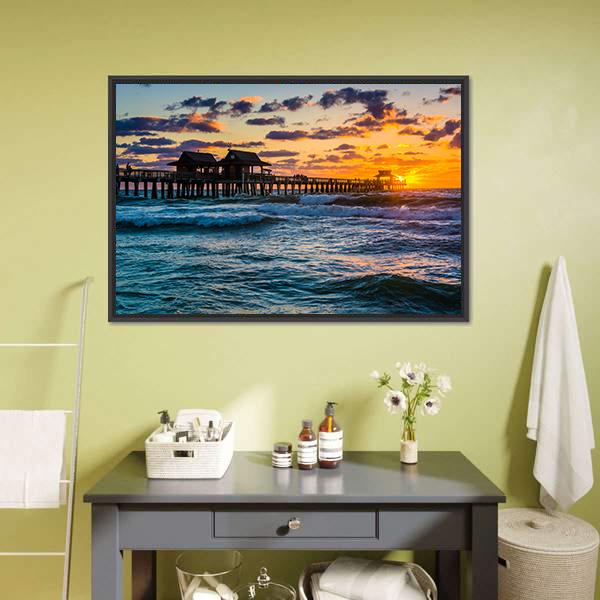 Gulf Of Mexico In Naples Panoramic Canvas Wall Art-1 Piece-36" x 12"-Tiaracle