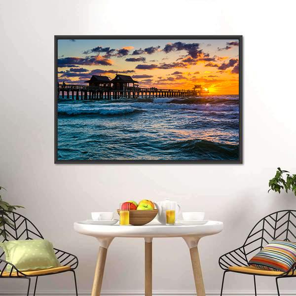 Gulf Of Mexico In Naples Panoramic Canvas Wall Art-1 Piece-36" x 12"-Tiaracle
