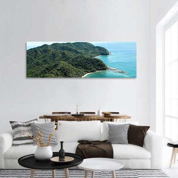 Ballena Bay Costa Rica Panoramic Canvas Wall Art-1 Piece-36" x 12"-Tiaracle