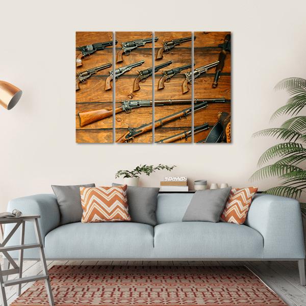 Guns & Rifles Canvas Wall Art-4 Horizontal-Gallery Wrap-34" x 24"-Tiaracle