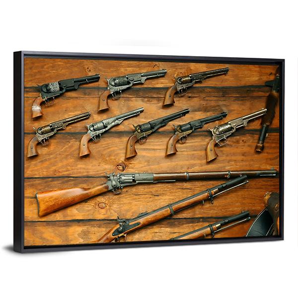 Guns & Rifles Canvas Wall Art-5 Horizontal-Gallery Wrap-22" x 12"-Tiaracle