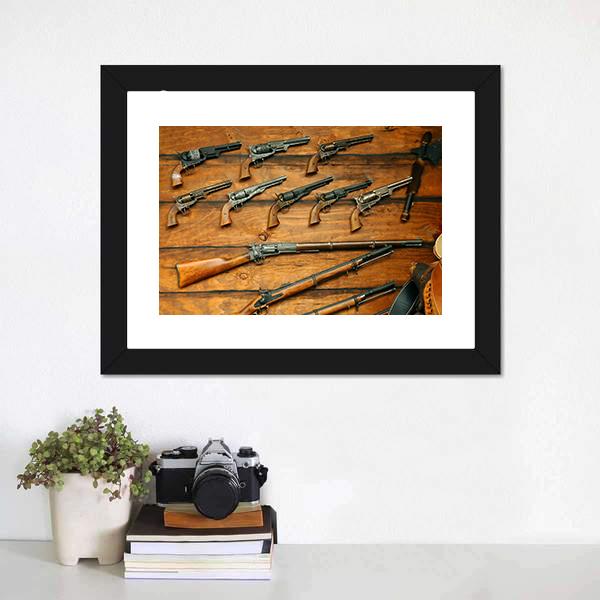 Guns & Rifles Canvas Wall Art-3 Horizontal-Gallery Wrap-25" x 16"-Tiaracle