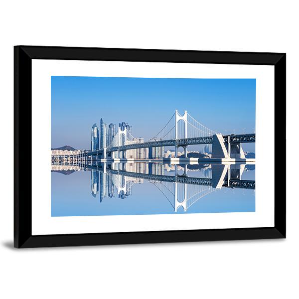 Gwangan Bridge Canvas Wall Art-3 Horizontal-Gallery Wrap-25" x 16"-Tiaracle
