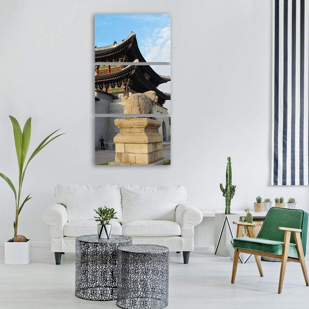 Gyeongbok Palace Vertical Canvas Wall Art-3 Vertical-Gallery Wrap-12" x 25"-Tiaracle