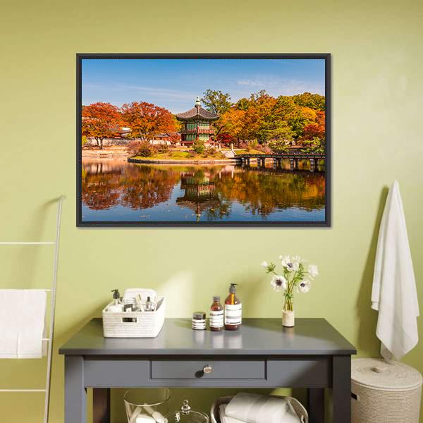 Gyeongbokgung Palace In Seoul Canvas Wall Art-1 Piece-Floating Frame-24" x 16"-Tiaracle