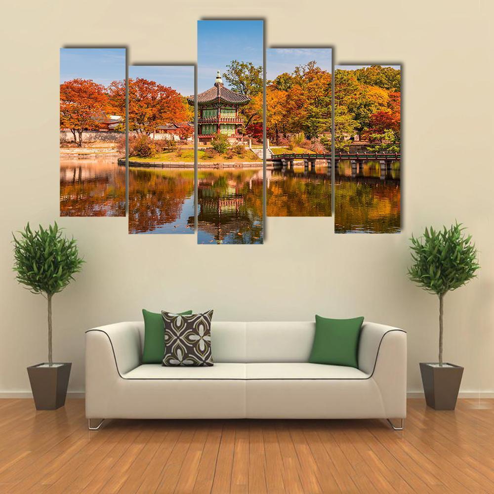 Gyeongbokgung Palace In Seoul Canvas Wall Art-5 Pop-Gallery Wrap-47" x 32"-Tiaracle