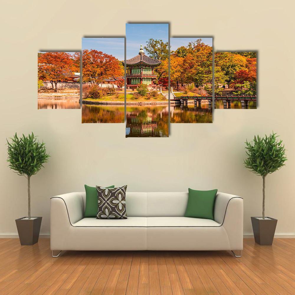Gyeongbokgung Palace In Seoul Canvas Wall Art-5 Star-Gallery Wrap-62" x 32"-Tiaracle