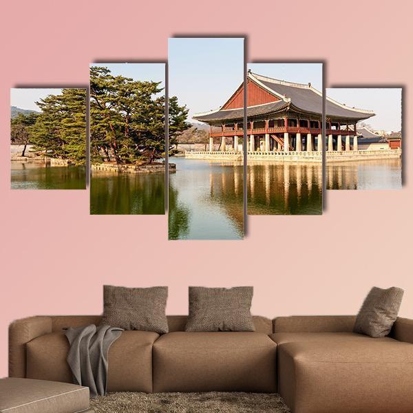 Gyeongbokgung Palace Canvas Wall Art-5 Star-Gallery Wrap-62" x 32"-Tiaracle