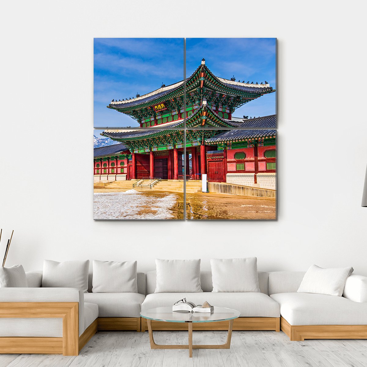 Gyeongbokgung Palace South Korea Canvas Wall Art-4 Square-Gallery Wrap-17" x 17"-Tiaracle