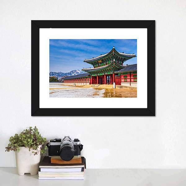 Gyeongbokgung Palace South Korea Canvas Wall Art-1 Piece-Framed Print-20" x 16"-Tiaracle