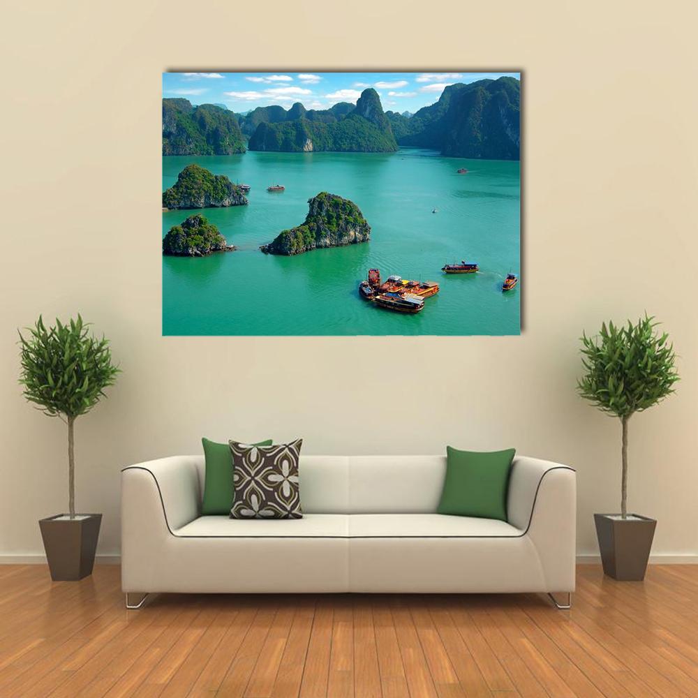 Ha Long Bay Vietnam Canvas Wall Art-1 Piece-Gallery Wrap-36" x 24"-Tiaracle