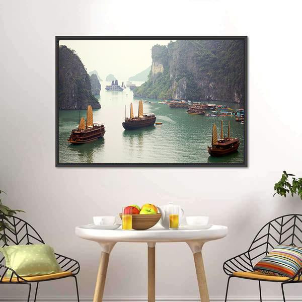 Ha Long Bay Vietnam Canvas Wall Art-5 Horizontal-Gallery Wrap-22" x 12"-Tiaracle