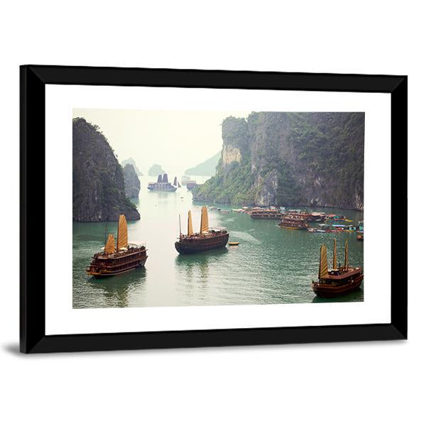 Ha Long Bay Vietnam Canvas Wall Art-5 Horizontal-Gallery Wrap-22" x 12"-Tiaracle