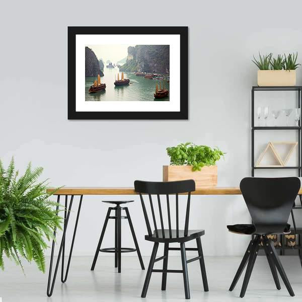 Ha Long Bay Vietnam Canvas Wall Art-5 Horizontal-Gallery Wrap-22" x 12"-Tiaracle