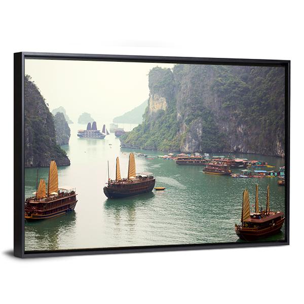 Ha Long Bay Vietnam Canvas Wall Art-5 Horizontal-Gallery Wrap-22" x 12"-Tiaracle