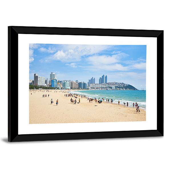 Haeundae Beach In Busan Canvas Wall Art-3 Horizontal-Gallery Wrap-25" x 16"-Tiaracle