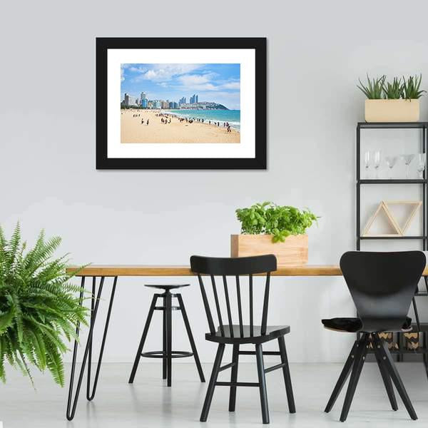 Haeundae Beach In Busan Canvas Wall Art-3 Horizontal-Gallery Wrap-25" x 16"-Tiaracle