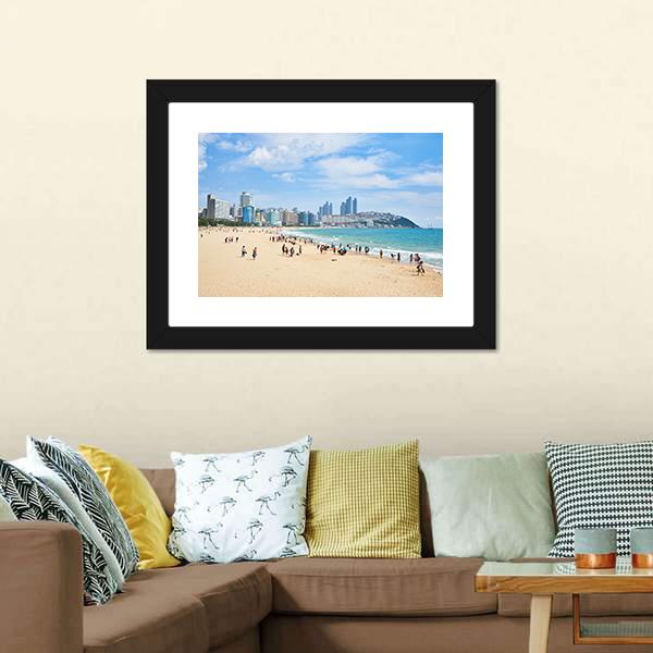 Haeundae Beach In Busan Canvas Wall Art-3 Horizontal-Gallery Wrap-25" x 16"-Tiaracle