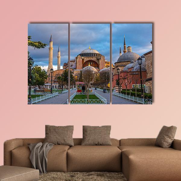 Hagia Sophia Mosque Istanbul Canvas Wall Art-3 Horizontal-Gallery Wrap-37" x 24"-Tiaracle