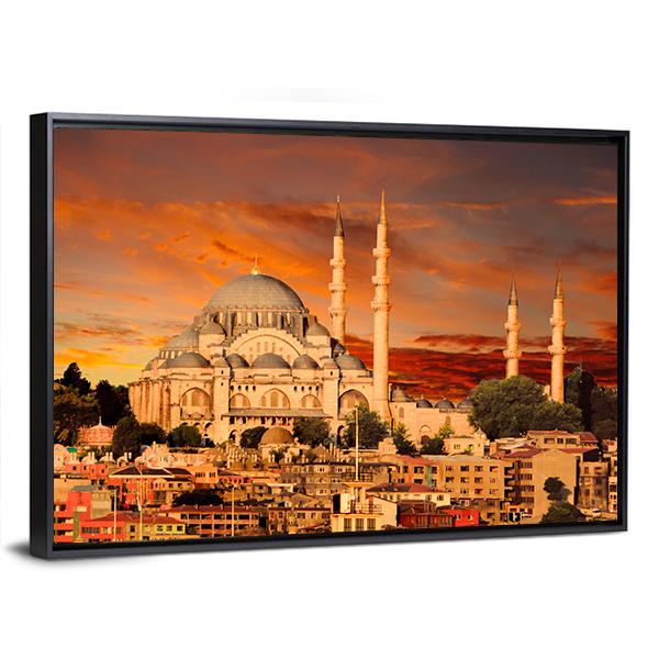 Hagia Sophia At Dusk Canvas Wall Art-3 Horizontal-Gallery Wrap-25" x 16"-Tiaracle