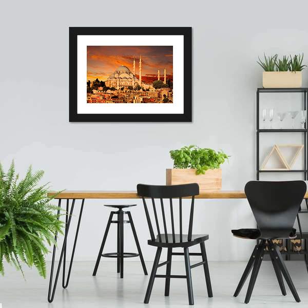 Hagia Sophia At Dusk Canvas Wall Art-5 Horizontal-Gallery Wrap-22" x 12"-Tiaracle