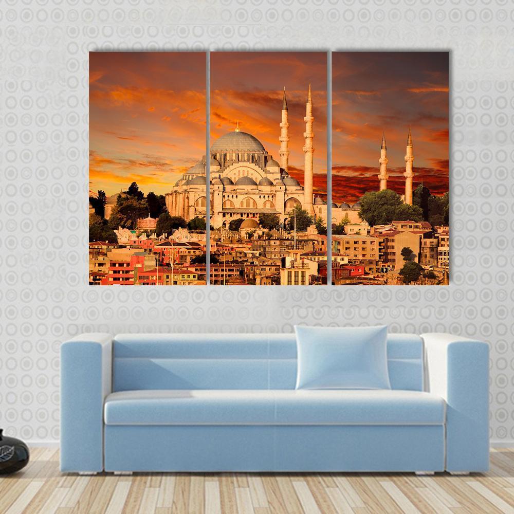 Hagia Sophia At Dusk Canvas Wall Art-3 Horizontal-Gallery Wrap-37" x 24"-Tiaracle