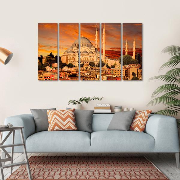 Hagia Sophia At Dusk Canvas Wall Art-5 Horizontal-Gallery Wrap-22" x 12"-Tiaracle