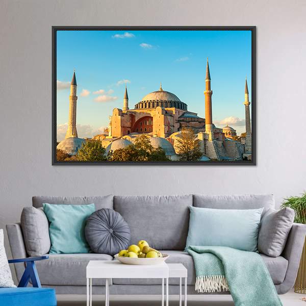 Hagia Sophia In The Evening Canvas Wall Art-5 Horizontal-Gallery Wrap-22" x 12"-Tiaracle