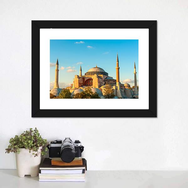 Hagia Sophia In The Evening Canvas Wall Art-1 Piece-Framed Print-20" x 16"-Tiaracle