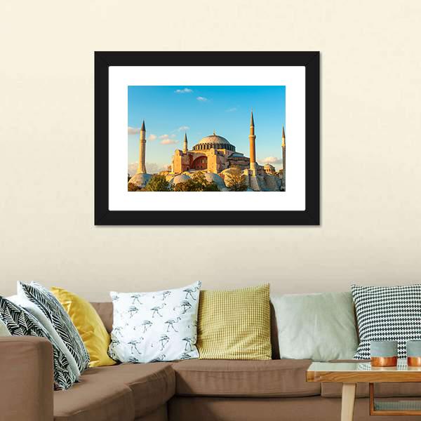 Hagia Sophia In The Evening Canvas Wall Art-5 Horizontal-Gallery Wrap-22" x 12"-Tiaracle