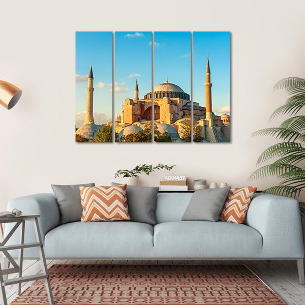 Hagia Sophia In The Evening Canvas Wall Art-4 Horizontal-Gallery Wrap-34" x 24"-Tiaracle