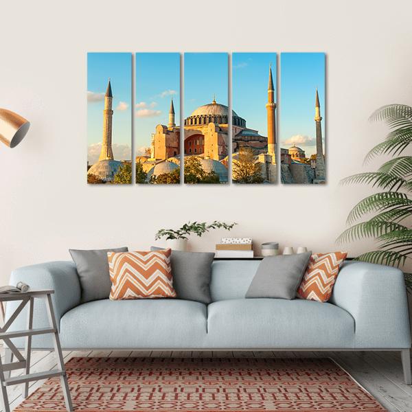 Hagia Sophia In The Evening Canvas Wall Art-5 Horizontal-Gallery Wrap-22" x 12"-Tiaracle