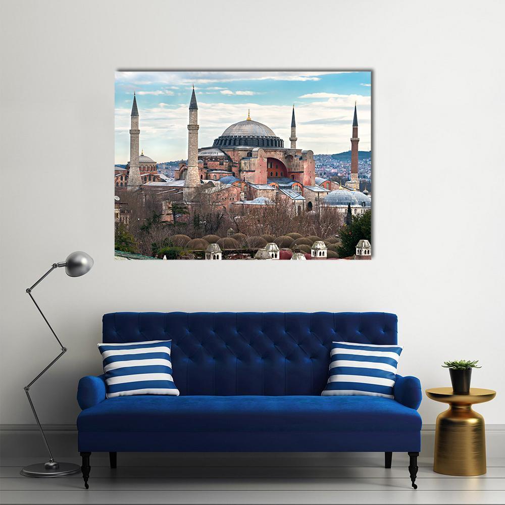 Hagia Sophia Mosque Canvas Wall Art-4 Horizontal-Gallery Wrap-34" x 24"-Tiaracle