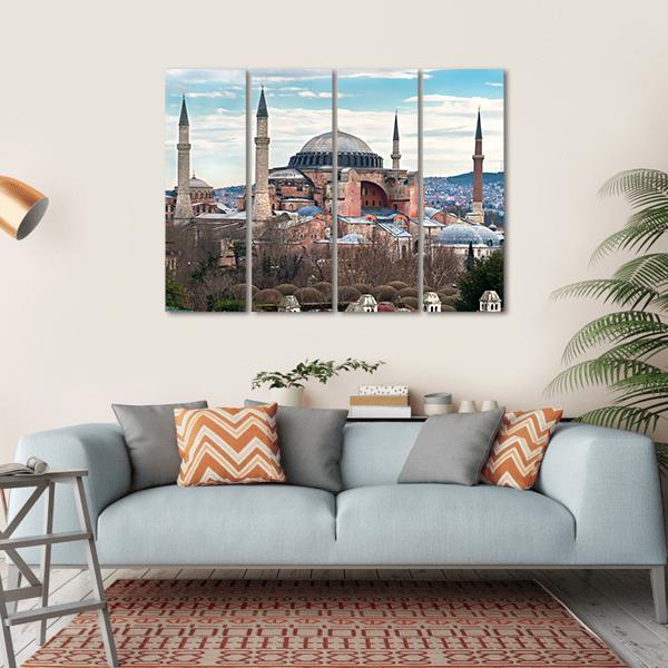 Hagia Sophia Mosque Canvas Wall Art-4 Horizontal-Gallery Wrap-34" x 24"-Tiaracle
