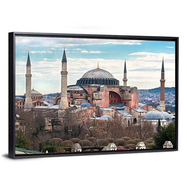 Hagia Sophia Mosque Canvas Wall Art-3 Horizontal-Gallery Wrap-25" x 16"-Tiaracle