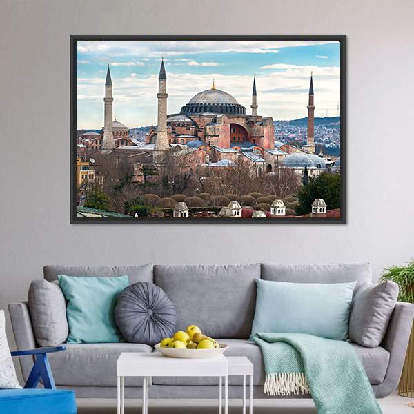 Hagia Sophia Mosque Canvas Wall Art-3 Horizontal-Gallery Wrap-25" x 16"-Tiaracle
